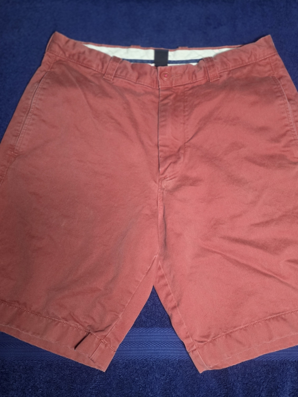 J. Crew Men's Coral-Red Flat Front Shorts